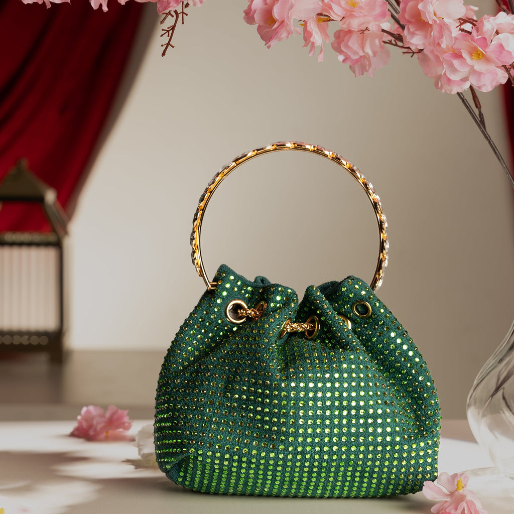 Velvet Verve Crystal Bucket Green