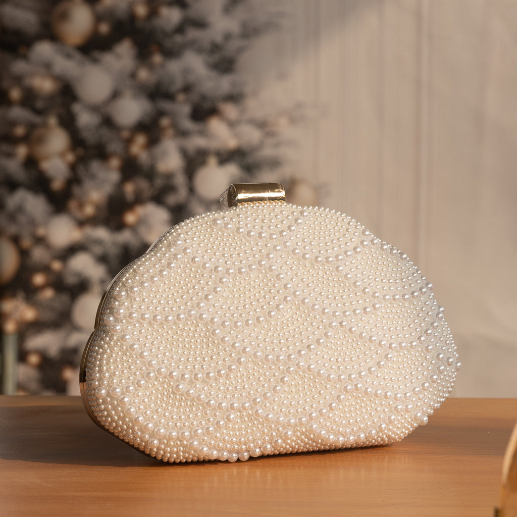 Lustre Pearl Clutch Ivory