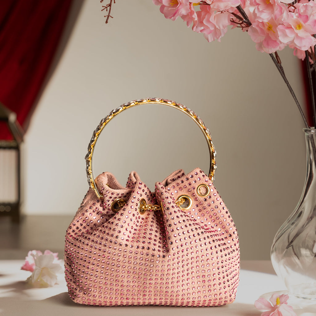 Velvet Verve Crystal Bucket Light Pink