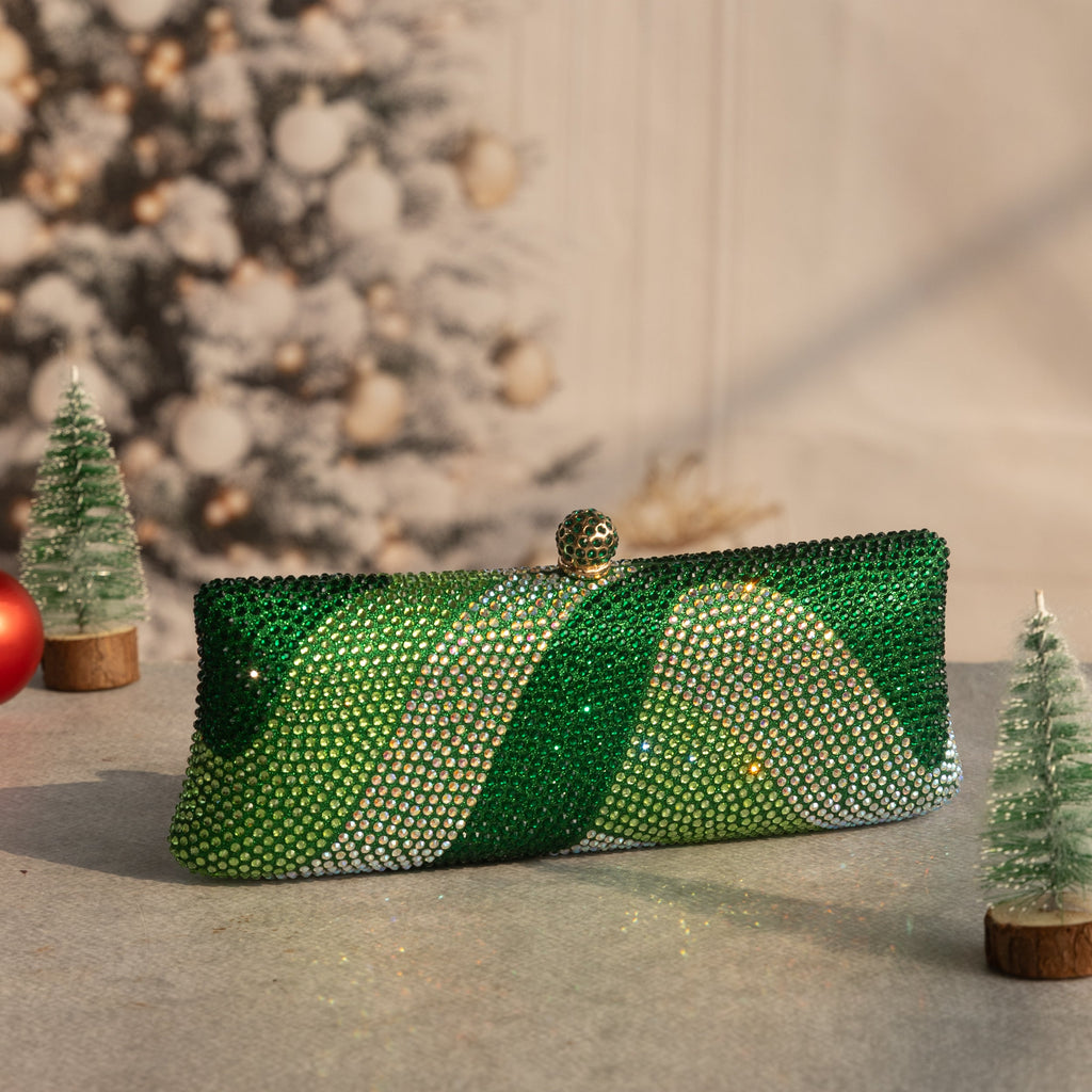 Crystal Ripple Clutch Green
