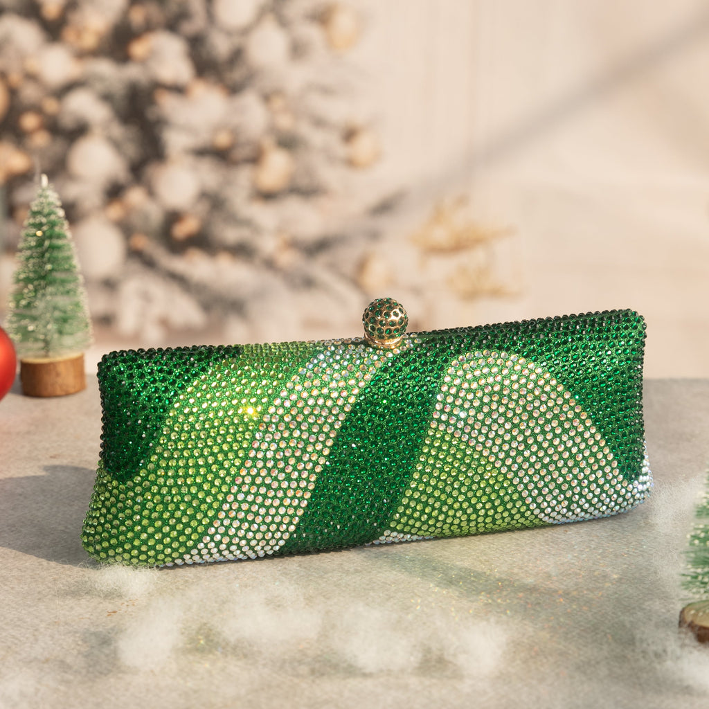 Crystal Ripple Clutch Green