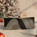 Crystal Ripple Clutch Black