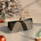 Crystal Ripple Clutch Black