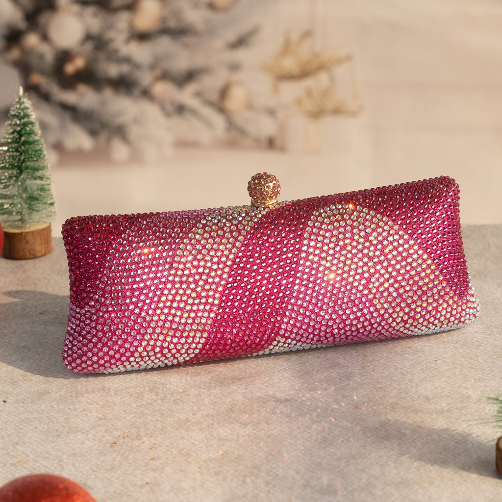 Crystal Ripple Clutch Pink