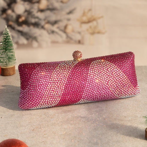 Crystal Ripple Clutch Pink
