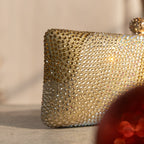 Crystal Ripple Clutch Gold