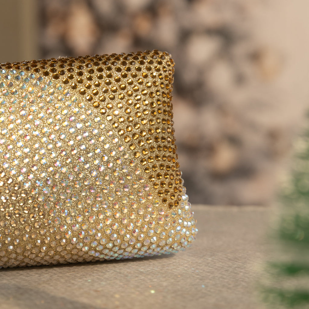 Crystal Ripple Clutch Gold