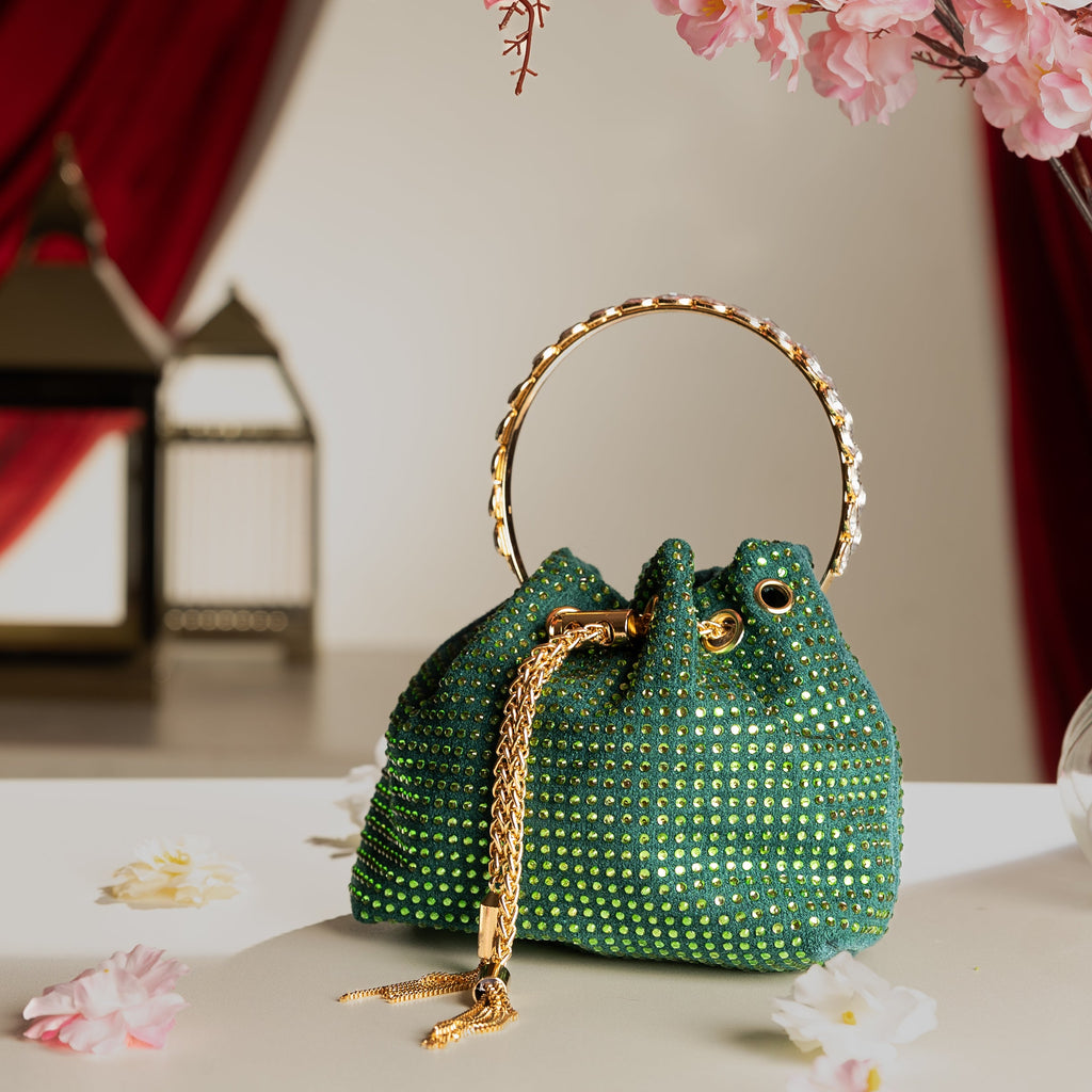 Velvet Verve Crystal Bucket Green