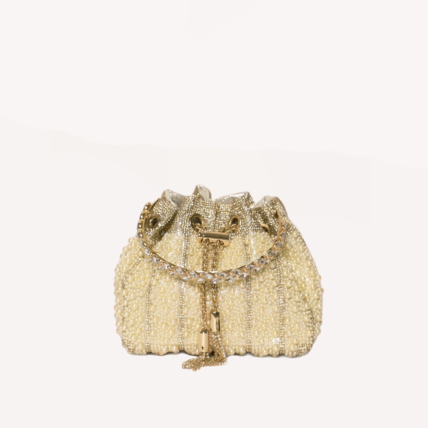 Pearl Grace Potli In Light Gold