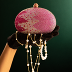Ombre Pink Crystal Dome Mini Clutch