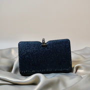 Blue Crystal Clutch Rectangle | With Detachable Sling