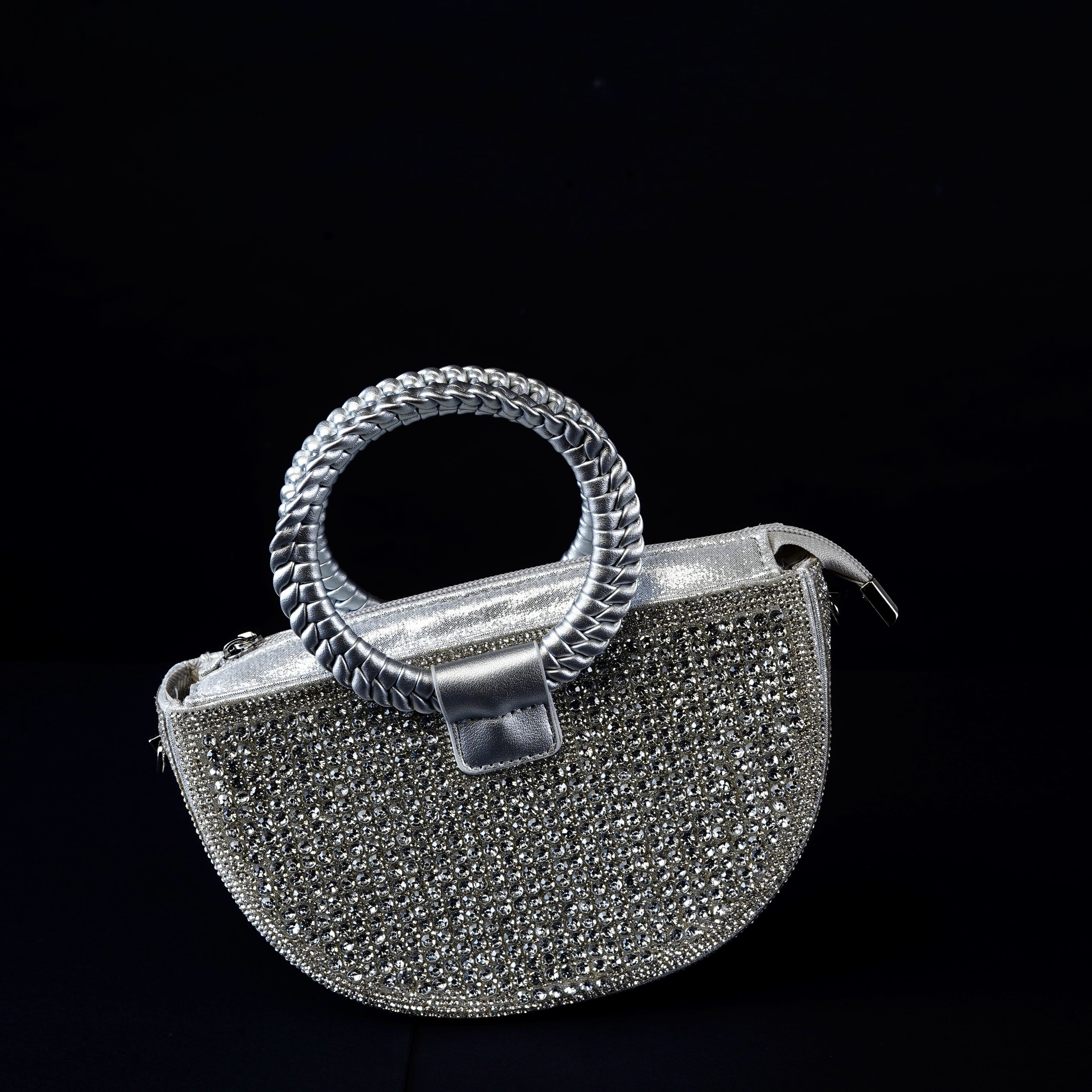 Silver Stardust Crystal Handbag