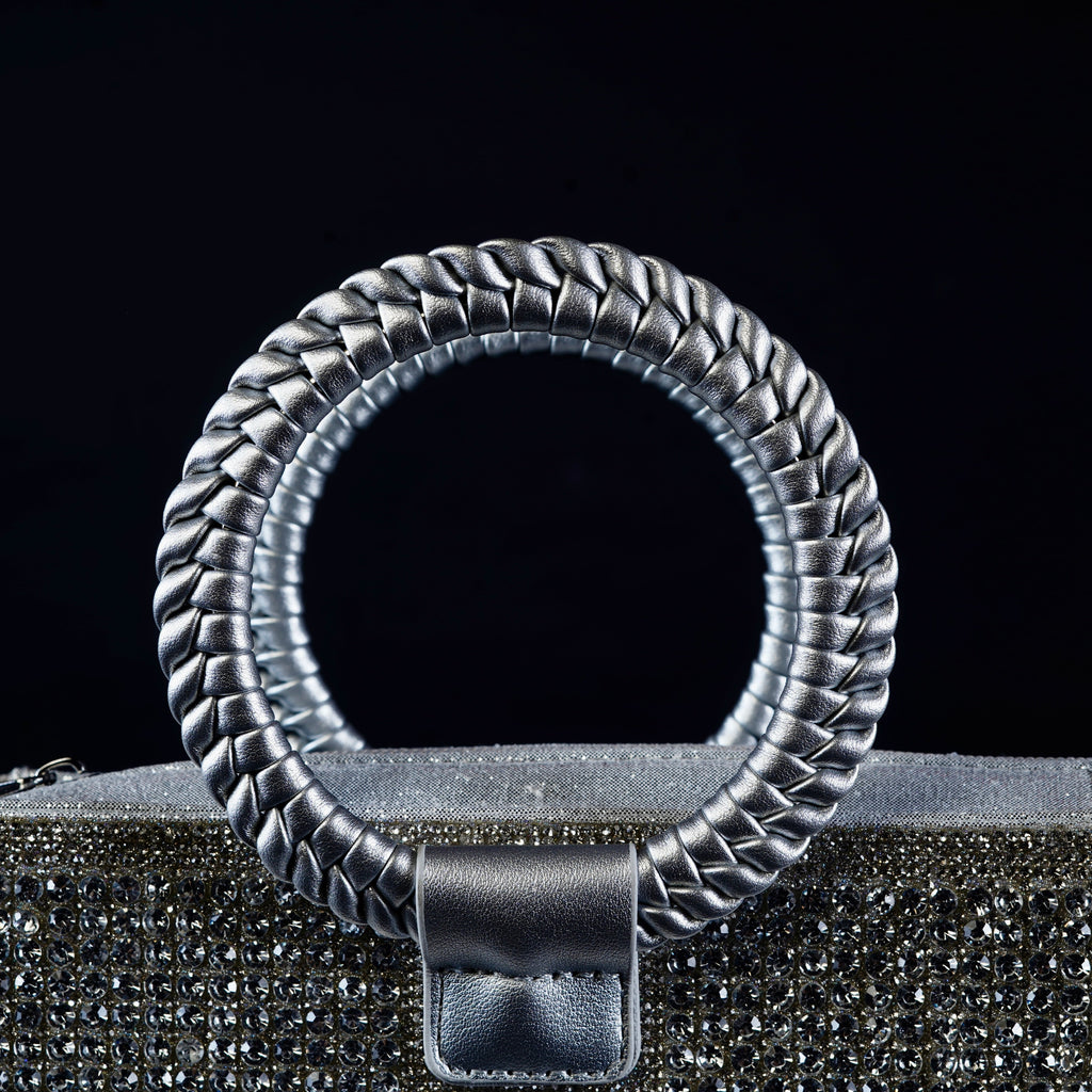 Silver Stardust Crystal Handbag