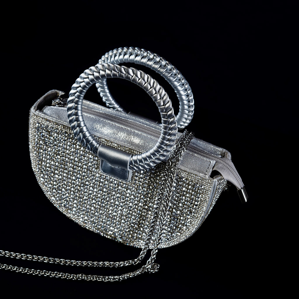 Silver Stardust Crystal Handbag