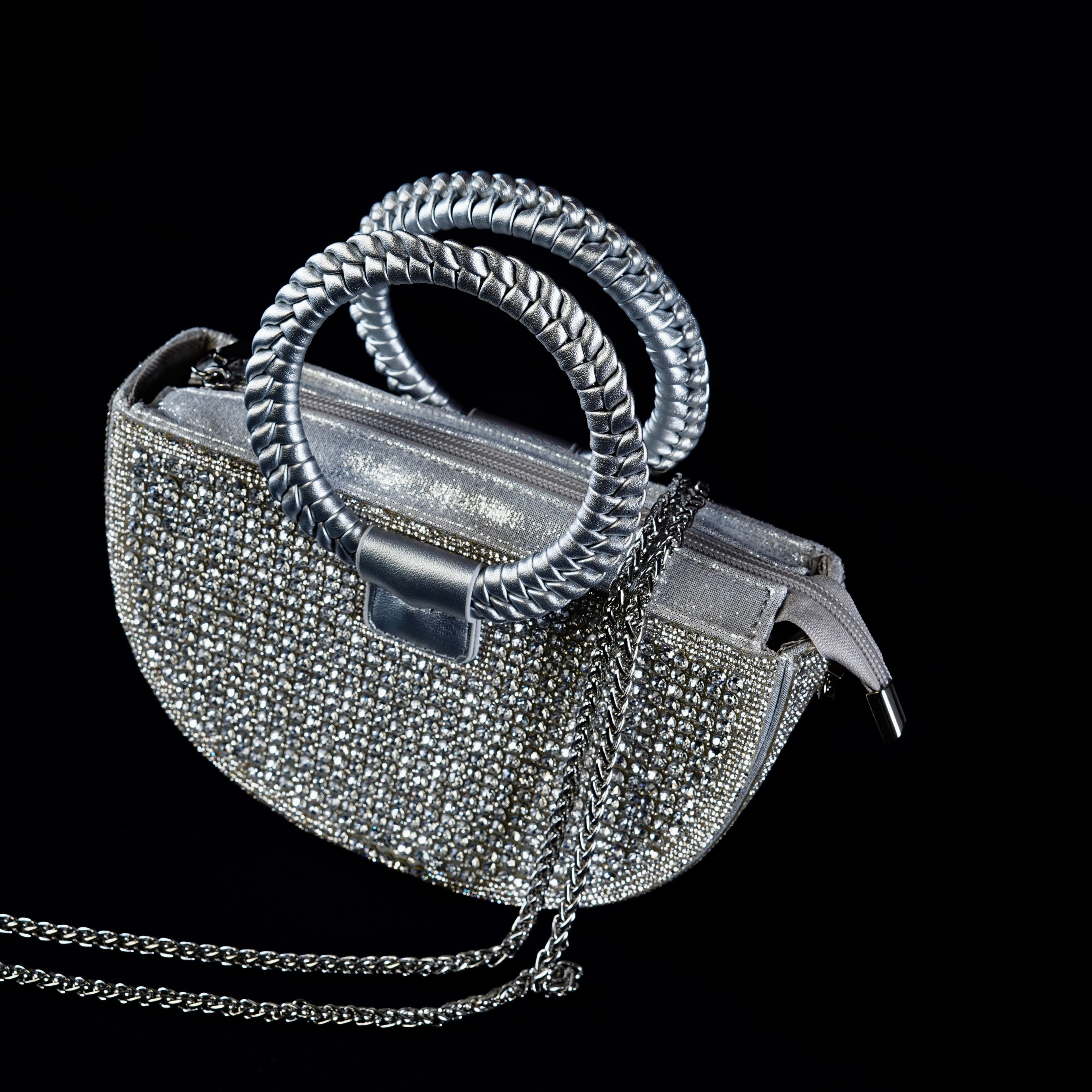 Silver Stardust Crystal Handbag