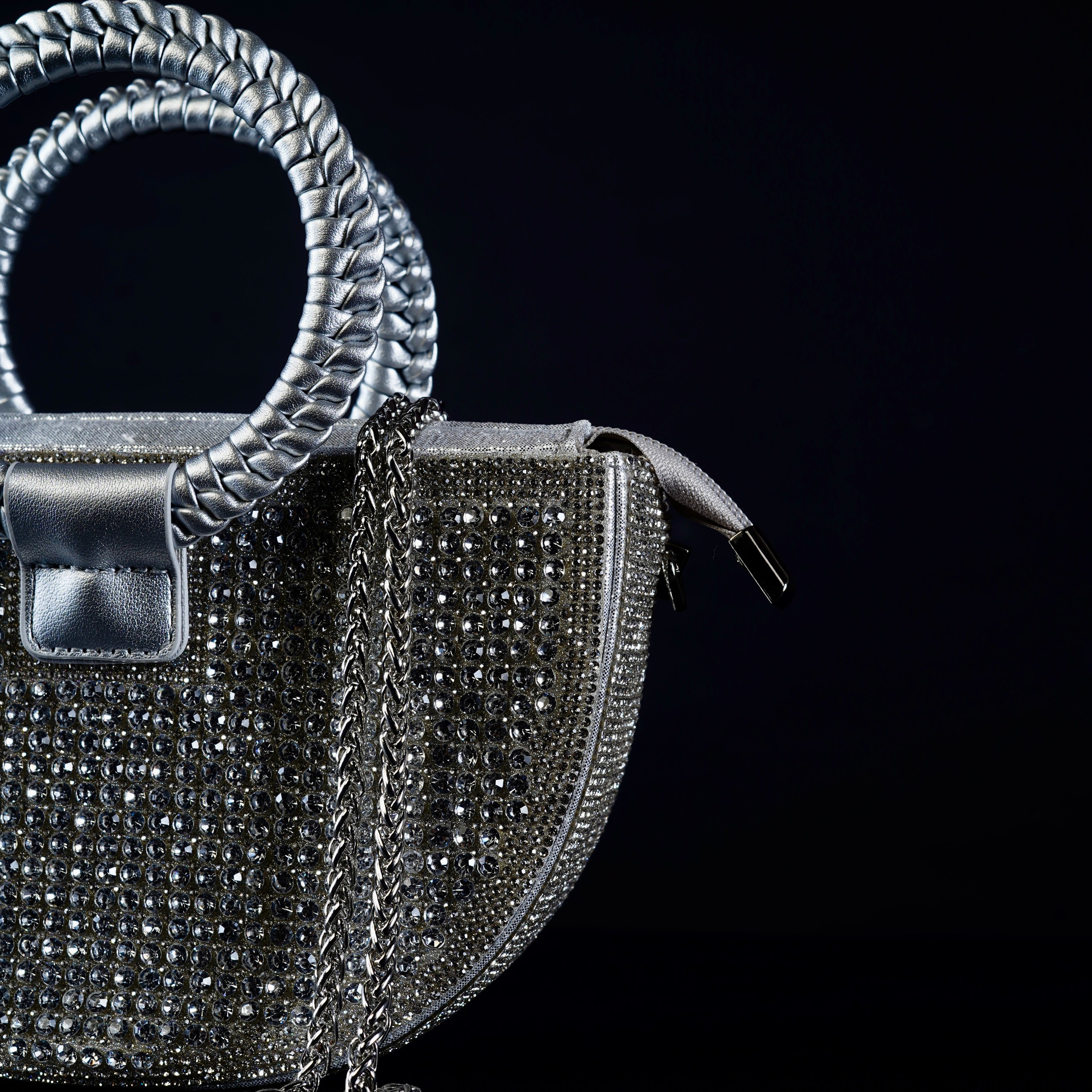 Silver Stardust Crystal Handbag