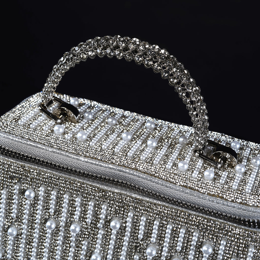 Silver Pearl Cascade Vanity Bag