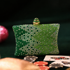 Emerald Green Ombre Crystal Box Clutch Mini
