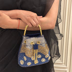Noor Polki Bucket Bag in Blue