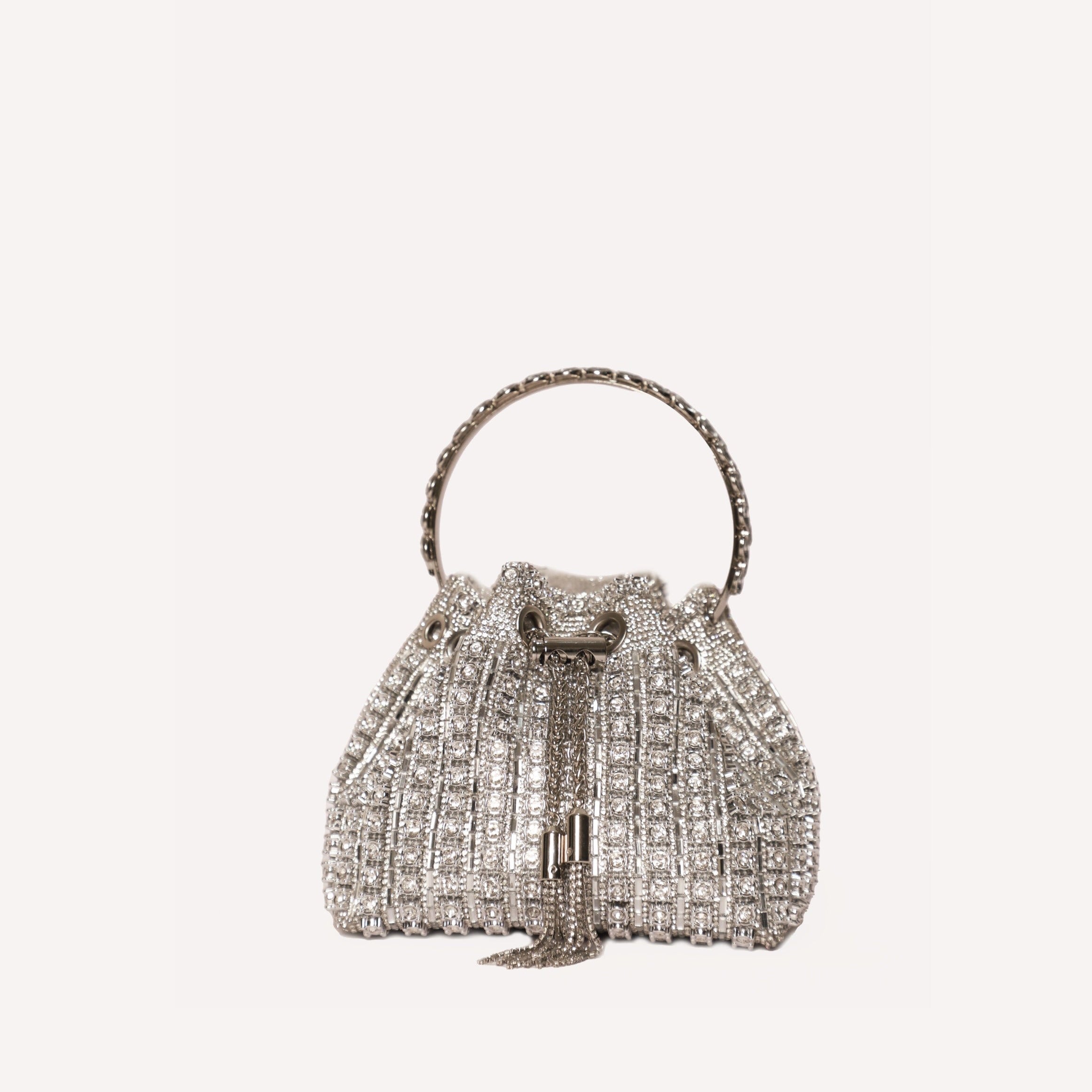 Crystelle Luxe Drawstring Bag Silver
