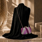 Mini Crystal Ripple Clutch Purple