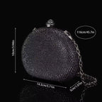 Mini Crystal Clutch Black Semicircle