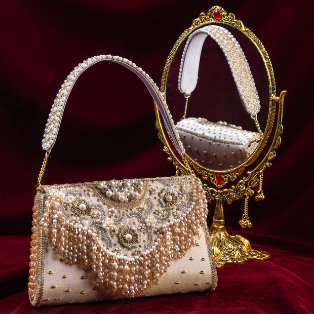 Vintage Floral Clutch With Tassel