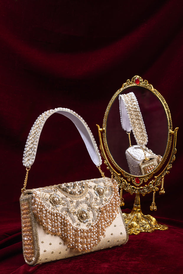 Vintage Floral Clutch With Tassel