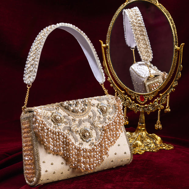 Vintage Floral Clutch With Tassel