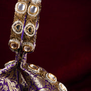 Kundan Brocade Purple Potli