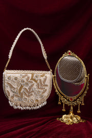 Vintage Floral Semi Circle Clutch