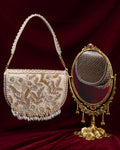 Vintage Floral Semi Circle Clutch