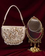 Vintage Floral Semi Circle Clutch