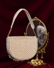 Vintage Floral Semi Circle Clutch