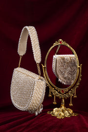 Vintage Floral Semi Circle Clutch