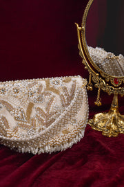 Vintage Floral Semi Circle Clutch