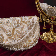 Vintage Floral Semi Circle Clutch