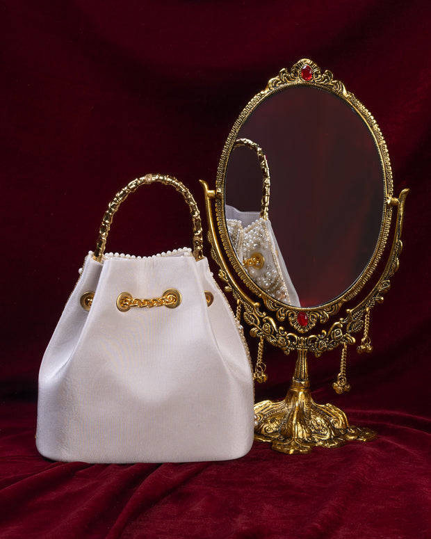 Vintage Pearl Tassel Bucket Bag