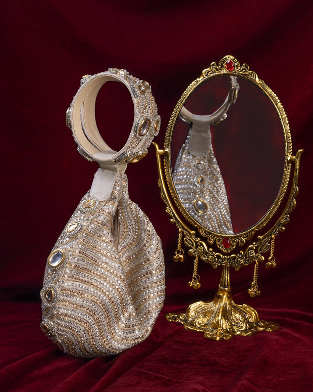 Kundan Brocade Gold Potli