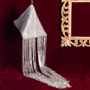 Celest Fringe Silver Clutch