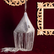Celest Fringe Silver Clutch