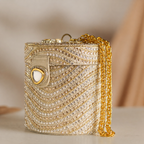Golden Dunes Embellished Polki Cylinder