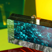 Statement Green Acrylic Clutch with Detachable Sling