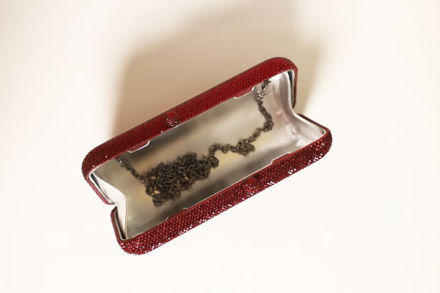 Red Crystal Clutch Rectangle