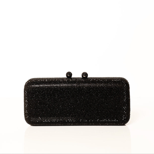 Black Crystal Clutch Rectangle