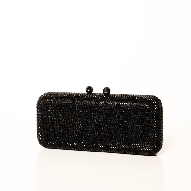 Black Crystal Clutch Rectangle