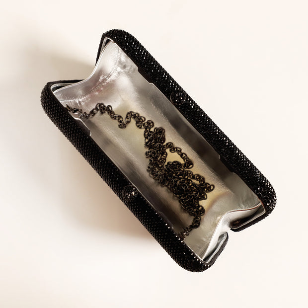 Black Crystal Clutch Rectangle