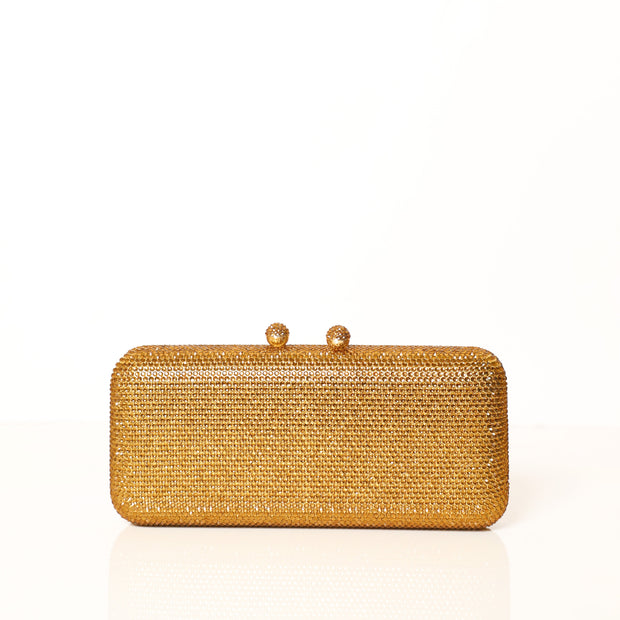 Gold Crystal Clutch Rectangle