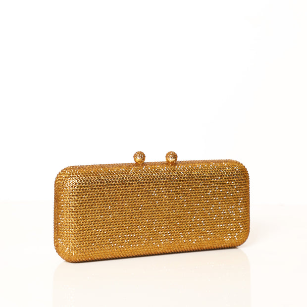 Gold Crystal Clutch Rectangle