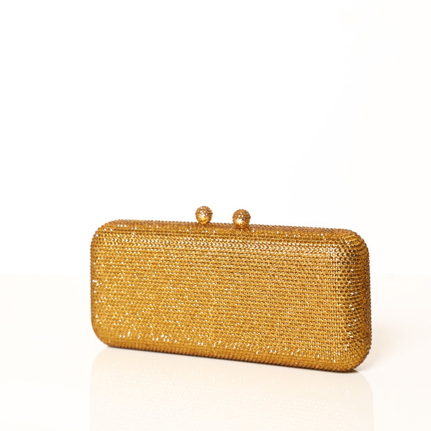 Gold Crystal Clutch Rectangle